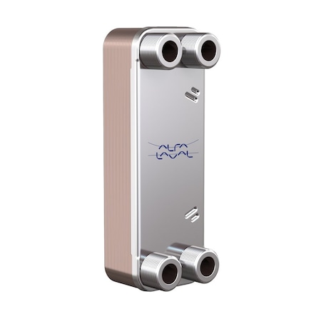 Alfa Laval Brazed Plate Heat Exchanger, AISI 316L, Stainless Steel, 13 Plates -Domestic Heating 130k BTU CBH16-13H